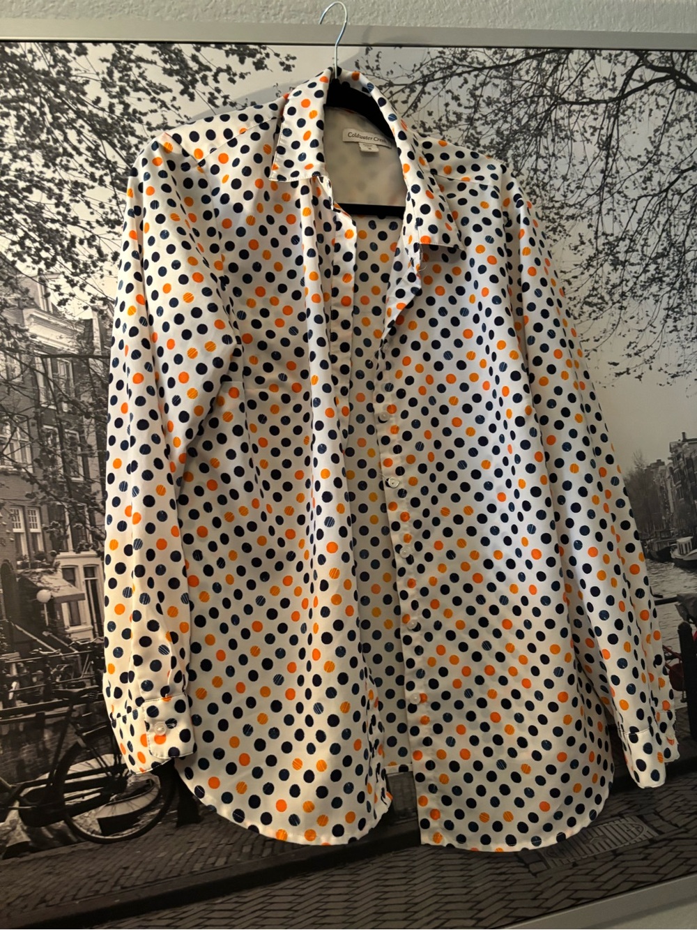 Cold Water Creek Polka Dot BlouseButton Front Top Women's Size XL/16 - Picture 2 of 6